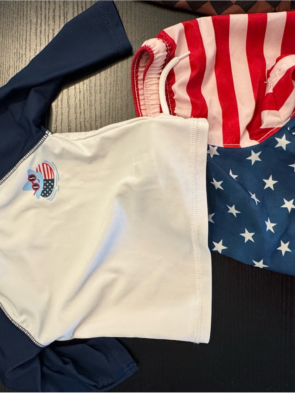 Old Navy Kids Rash Guard Set - Navy, White & Red